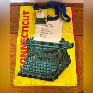 Trader Joe’s Connecticut Graphic Tote Bag in Yellow with Blue Straps